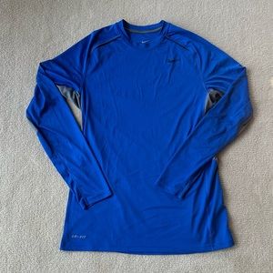 Blue Long Sleeve Dri Fit Shirt